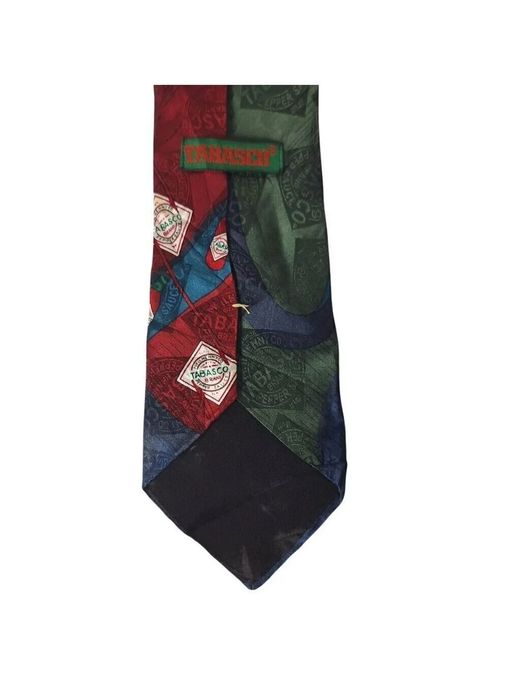 Tabasco Silk Necktie Blue Red Green Teal